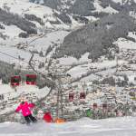 Ski-Abfahrt Grafenberg mit Blick auf Wagrain
